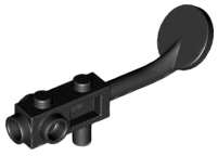 Lego (N) ~ Minifigure Utensil Metal Detector no Stud on Search Head ~ [Black]