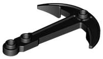Lego (N) ~ Boat Anchor - Two Top Holes ~ [Black]