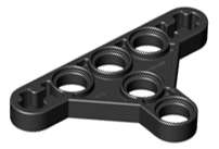 Lego (U) ~ Technic Liftarm Modified Triangle Thin 3 x 5 with Short Supports ~ [Black]