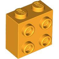 Lego (N) ~ Brick Modified 1 x 2 x 1 2/3 with Studs on Side ~ [Bright Light Orange]