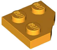 Lego (N) ~ Wedge Plate 2 x 2 Cut Corner ~ [Bright Light Orange]