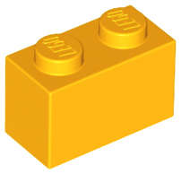Lego (N) ~ Brick 1 x 2 ~ [Bright Light Orange]