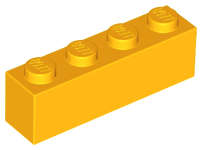 Lego (N) ~ Brick 1 x 4 ~ [Bright Light Orange]