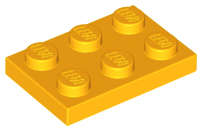 Lego (U) ~ Plate 2 x 3 ~ [Bright Light Orange]