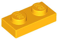 Lego (U) ~ Plate 1 x 2 ~ [Bright Light Orange]