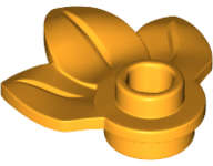 Lego (N) ~ Plant Plate Round 1 x 1 with 3 Layered Leaves ~ [Bright Light Orange]