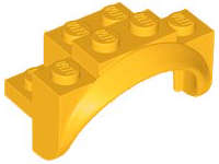 Lego (U) ~ Vehicle Mudguard 4 x 2 1/2 x 2 with Arch Round Solid Studs and R ~ [Bright Light Orange]