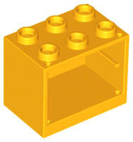 Lego (N) ~ Container Cupboard 2 x 3 x 2 - Hollow Studs ~ [Bright Light Orange]