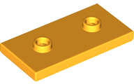 Lego (N) ~ Plate Modified 2 x 4 with 2 Studs (Double Jumper) ~ [Bright Light Orange]