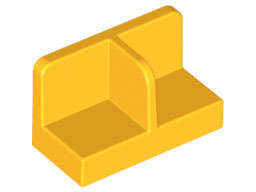 Lego (N) ~ Panel 1 x 2 x 1 with Rounded Corners and Center Divider ~ [Bright Light Orange]