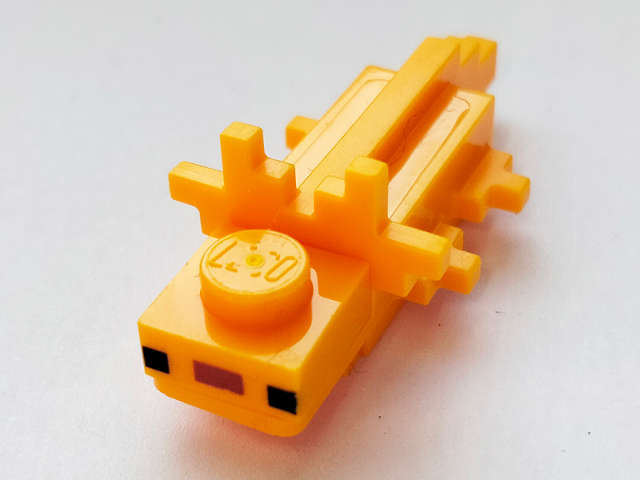 Lego NEW - Minecraft Axolotl with Dark Orange Nose - Brick Built~ [Bright Light Orange]