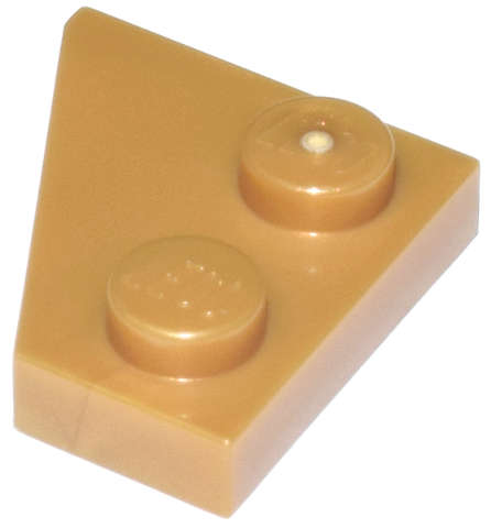 Lego (N) ~ Wedge Plate 2 x 2 Right ~ [Pearl Gold]