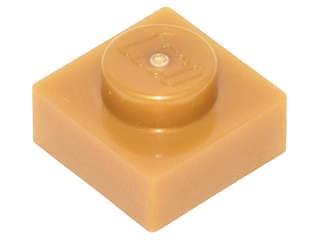 Lego (N) ~ Plate 1 x 1 ~ [Pearl Gold]