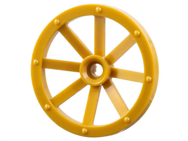 Lego Used - Wheel Wagon Large 33mm D. Hole Notched for Wheels Holder Pin~ [Pearl Gold]