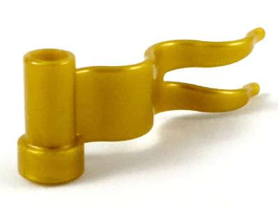 Lego (N) ~ Flag 4 x 1 Wave Right ~ [Pearl Gold]