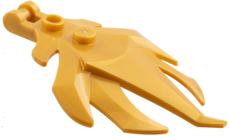 Lego (N) ~ Plant Leaves Angular with Bar Handle on End 7 Spikes ~ [Pearl Gold]