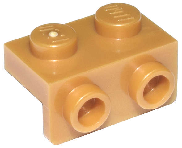 Lego (N) ~ Bracket 1 x 2 - 1 x 2 ~ [Pearl Gold]