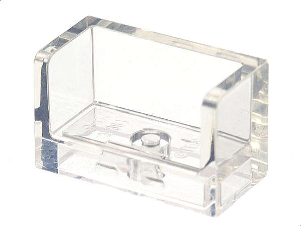 Lego (N) ~ Panel 1 x 2 x 1 with Rounded Corners and 2 Sides ~ [Trans-Clear]