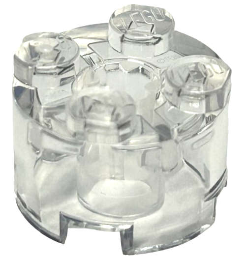 Lego (N) ~ Brick Round 2 x 2 with Axle Hole ~ [Trans-Clear]