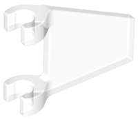 Lego (N) ~ Flag 2 x 2 Trapezoid with Flat Edge ~ [Trans-Clear]