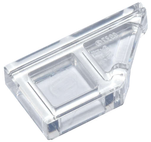 Lego (N) ~ Tile Modified 1 x 2 Wedge Right ~ [Trans-Clear]