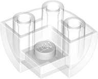 Lego (N) ~ Slope Curved Inverted 2 x 2 Corner with Recessed Stud ~ [Trans-Clear]