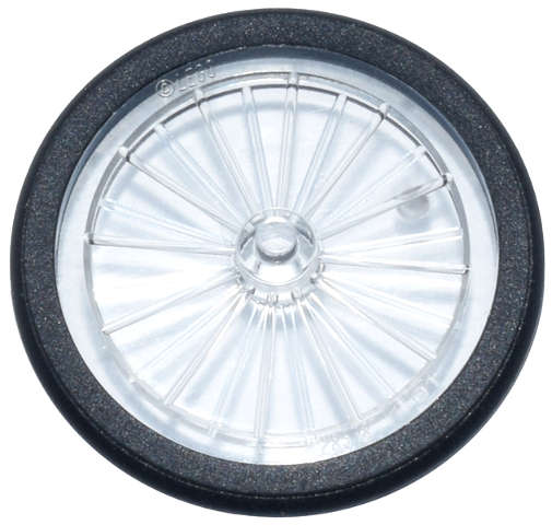 Lego (N) ~ Wheel Bicycle with Molded Black Hard Rubber Tire Pattern ~ [Trans-Clear]