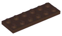 Lego (U) ~ Plate 2 x 6 ~ [Dark Brown]