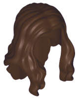 Lego NEW - Dark Brown Minifigure Hair Long Wavy with Center Part