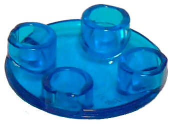 Lego (N) ~ Plate Round 2 x 2 with Rounded Bottom (Boat Stud) ~ [Trans-Dark Blue]