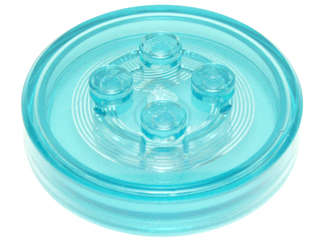 Lego USED - Trans-Light Blue Dimensions Toy Tag 4 x 4 x 2/3 with 4 Studs and Trans-Light Blue