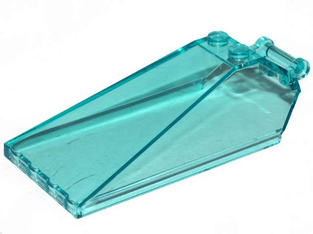 Lego (N) ~ Windscreen 8 x 4 x 2 with 2 Studs and Bar Handle ~ [Trans-Light Blue]