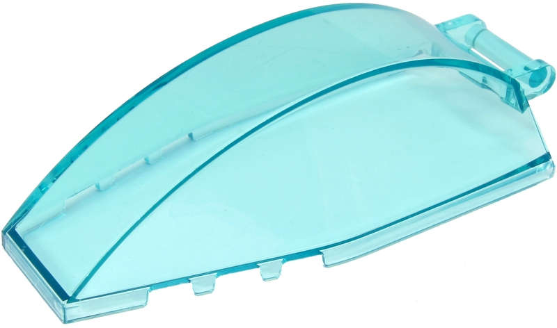 Lego (N) ~ Windscreen 8 x 4 x 2 Curved with Bar Handle ~ [Trans-Light Blue]