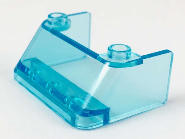 Lego (N) ~ Windscreen 3 x 4 x 1 1/3 with 2 Studs on Top ~ [Trans-Light Blue]