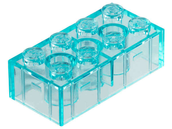 Lego (N) ~ Brick 2 x 4 ~ [Trans-Light Blue]