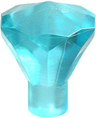 Lego (U) ~ Rock 1 x 1 Jewel 24 Facet ~ [Trans-Light Blue]