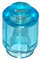Lego (N) ~ Brick Round 1 x 1 ~ [Trans-Light Blue]