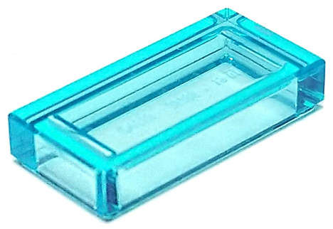 Lego (U) ~ Tile 1 x 2 ~ [Trans-Light Blue]