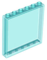 Lego (N) ~ Panel 1 x 6 x 5 ~ [Trans-Light Blue]