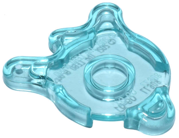 Lego (N) ~ Tile Round 2 x 2 Splat with Side Extensions ~ [Trans-Light Blue]