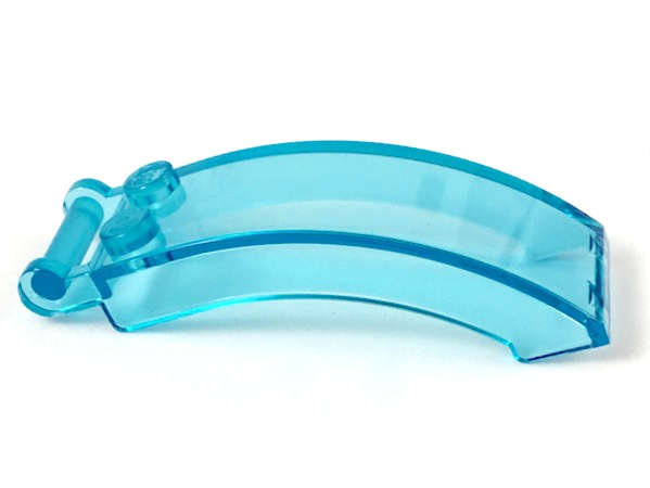 Lego (N) ~ Windscreen 6 x 2 x 2 with Bar Handle ~ [Trans-Light Blue]