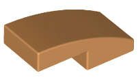 Lego (N) ~ Slope Curved 2 x 1 x 2/3 ~ [Medium Nougat]