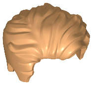 Lego (N) ~ Minifigure Hair Swept Left Tousled with Slight Widow's Peak and Short S ~ [Medium Nougat]
