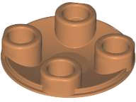 Lego (N) ~ Plate Round 2 x 2 with Rounded Bottom (Boat Stud) ~ [Medium Nougat]