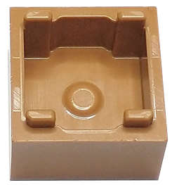 Lego (N) ~ Container Box 2 x 2 x 1 - Top Opening with Raised Inner Bottom ~ [Medium Nougat]