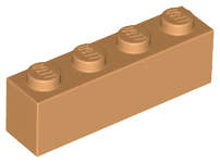 Lego (N) ~ Brick 1 x 4 ~ [Medium Nougat]