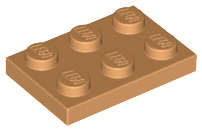Lego (N) ~ Plate 2 x 3 ~ [Medium Nougat]