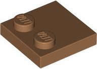 Lego (N) ~ Tile Modified 2 x 2 with Studs on Edge ~ [Medium Nougat]