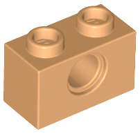 Lego (N) ~ Technic Brick 1 x 2 with Hole ~ [Medium Nougat]