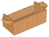 Lego (N) ~ Container Treasure Chest Bottom with Slots in Back ~ [Medium Nougat]
